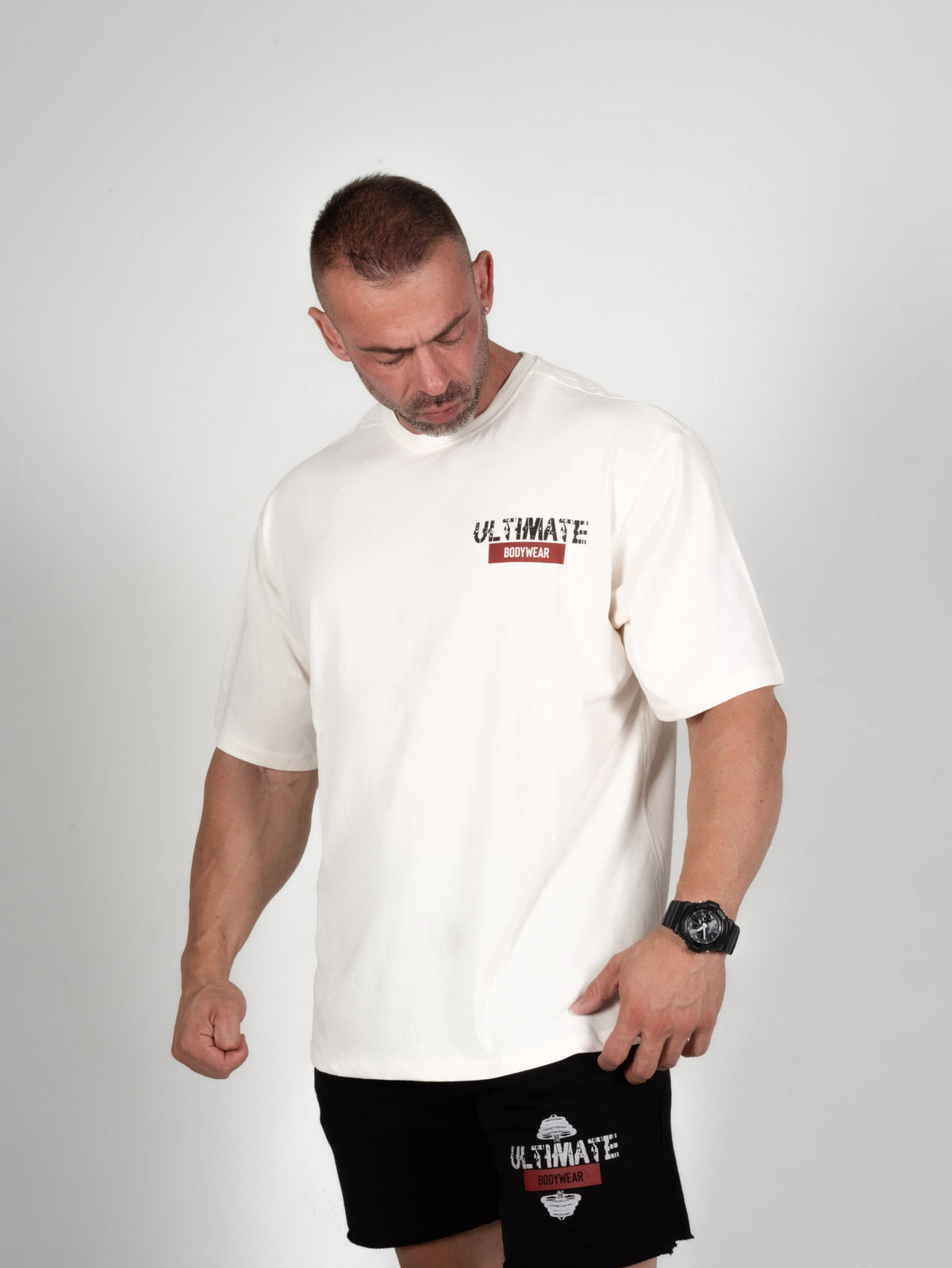 Ultimate Logo Fitness & Bodybuilding Sweat Short - Siyah