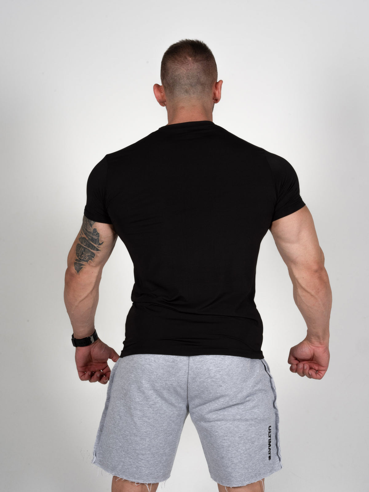 Ultimate Logo Fitness & Bodybuilding Sweat Short - Gri
