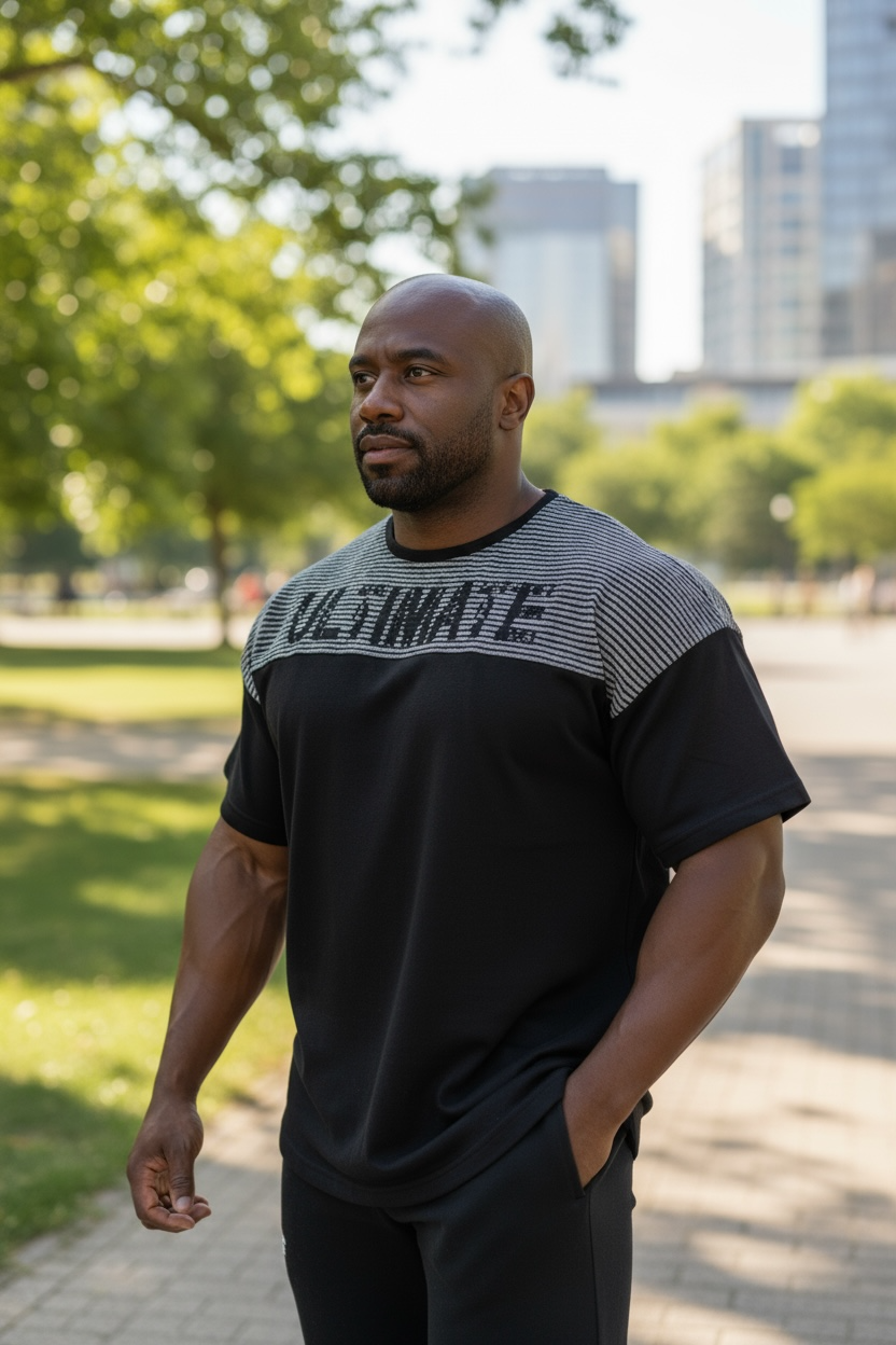 Ultimate Heavy Logo Oversized Tee / Navy Gray