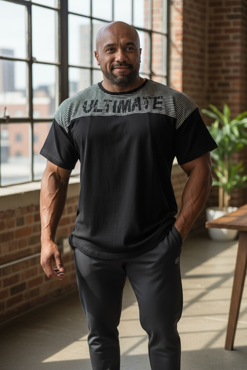 Ultimate Heavy Logo Oversized Tee / Navy Gray