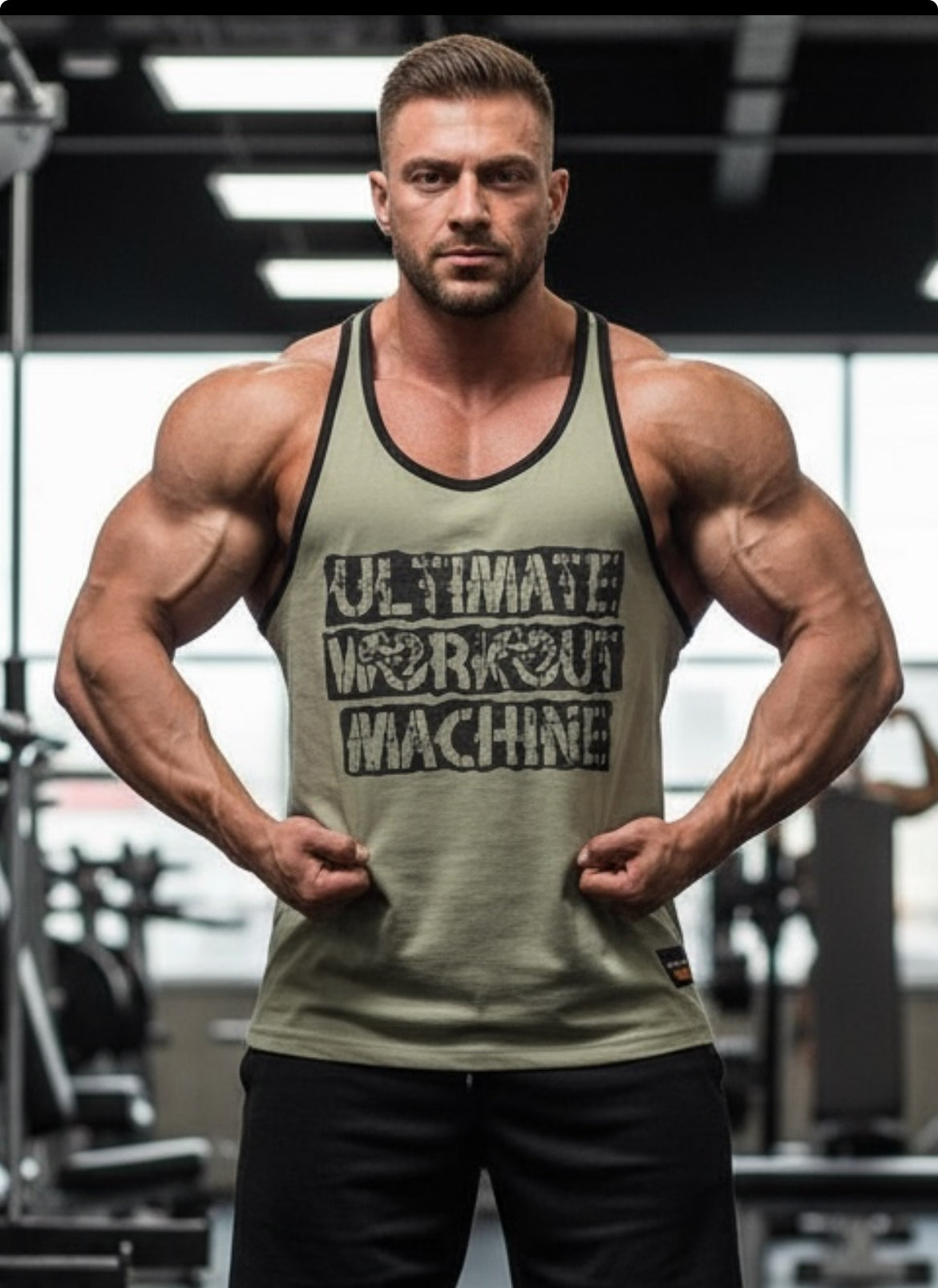 Ultimate Bodywear /  Workout Machine Tanktop -Army Green
