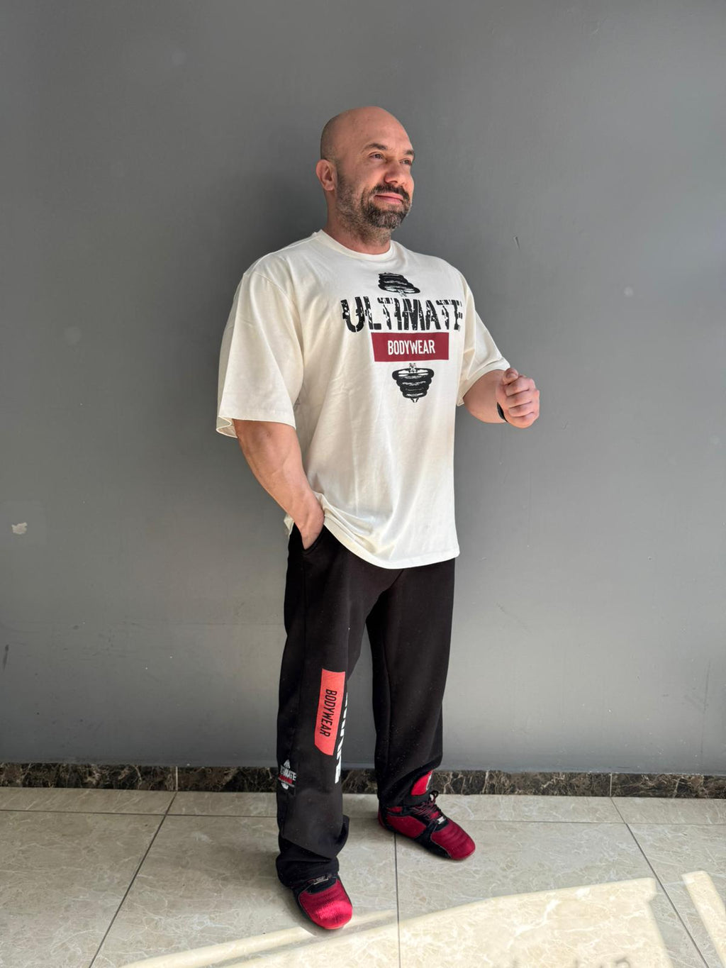 Ultimate Bodywear Logo Oversize Gym Tisort - Suprem (Hafif)