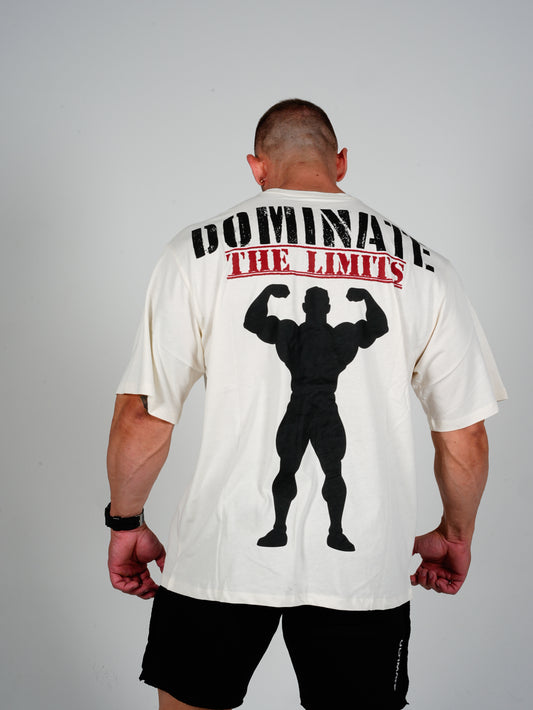 Ultimate Bodywear Erkek Oversize Bodybuilder Icon  Gym Tişört Krem Fitness