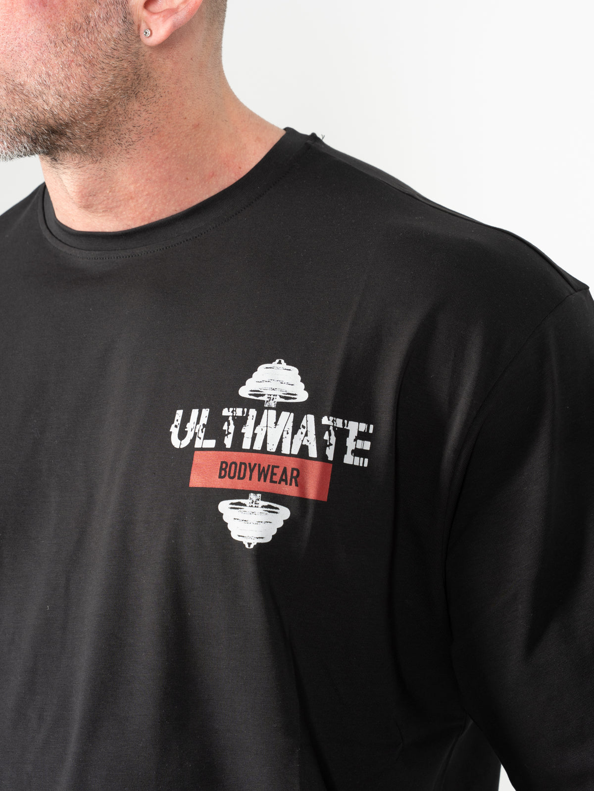 Ultimate Bodywear Erkek Oversize Gym Antrenman Tişört Siyah Fitness