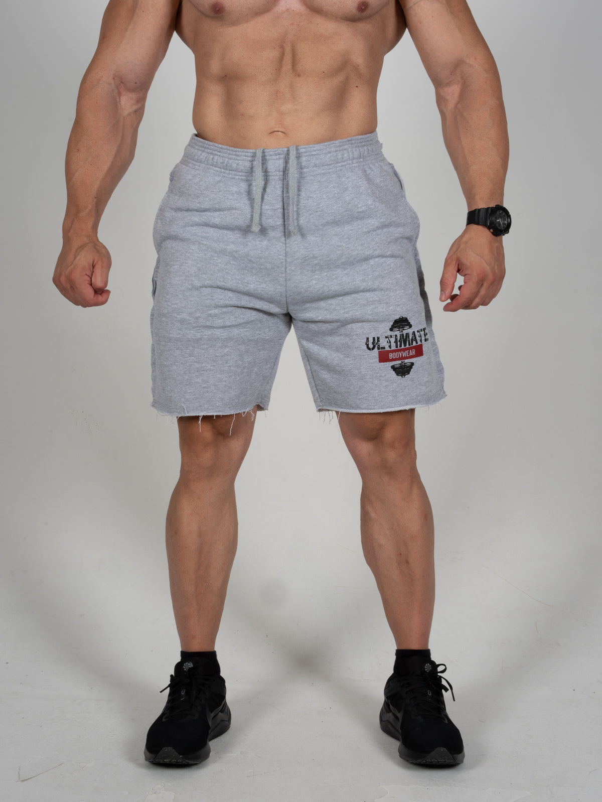 Ultimate Logo Fitness & Bodybuilding Sweat Short - Gri