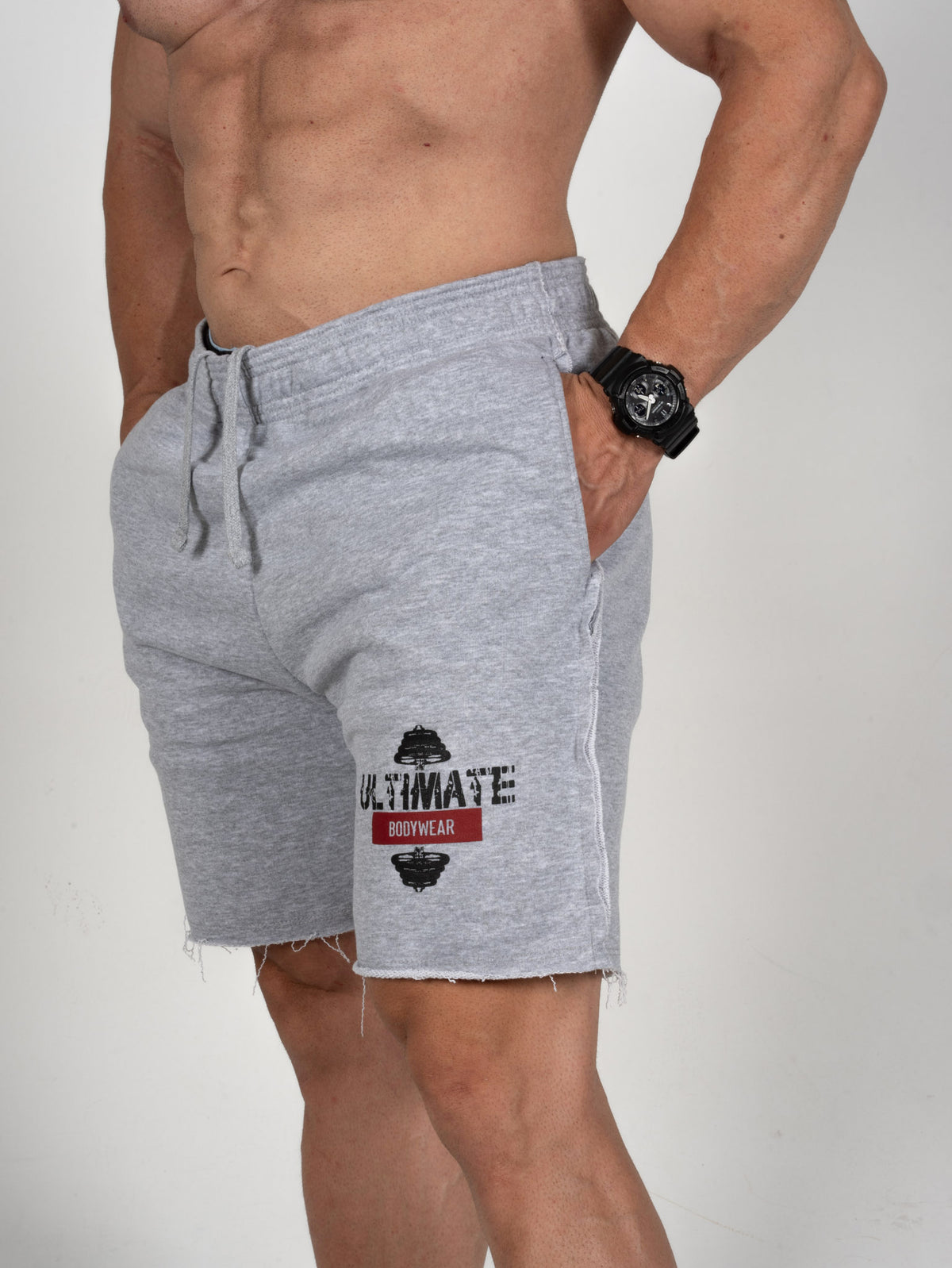 Ultimate Logo Fitness & Bodybuilding Sweat Short - Gri
