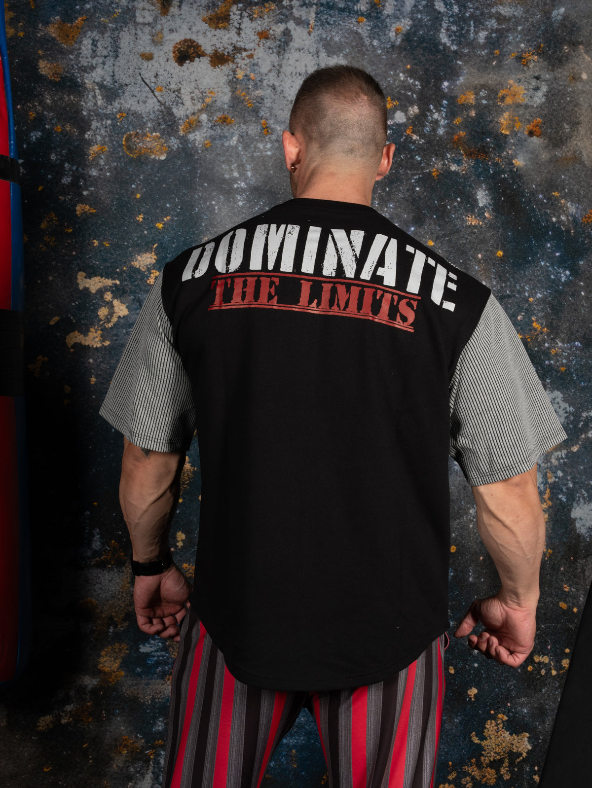 Ultimate Bodywear  Erkek Oversize Gym Tişört Siyah-Gri Fitness